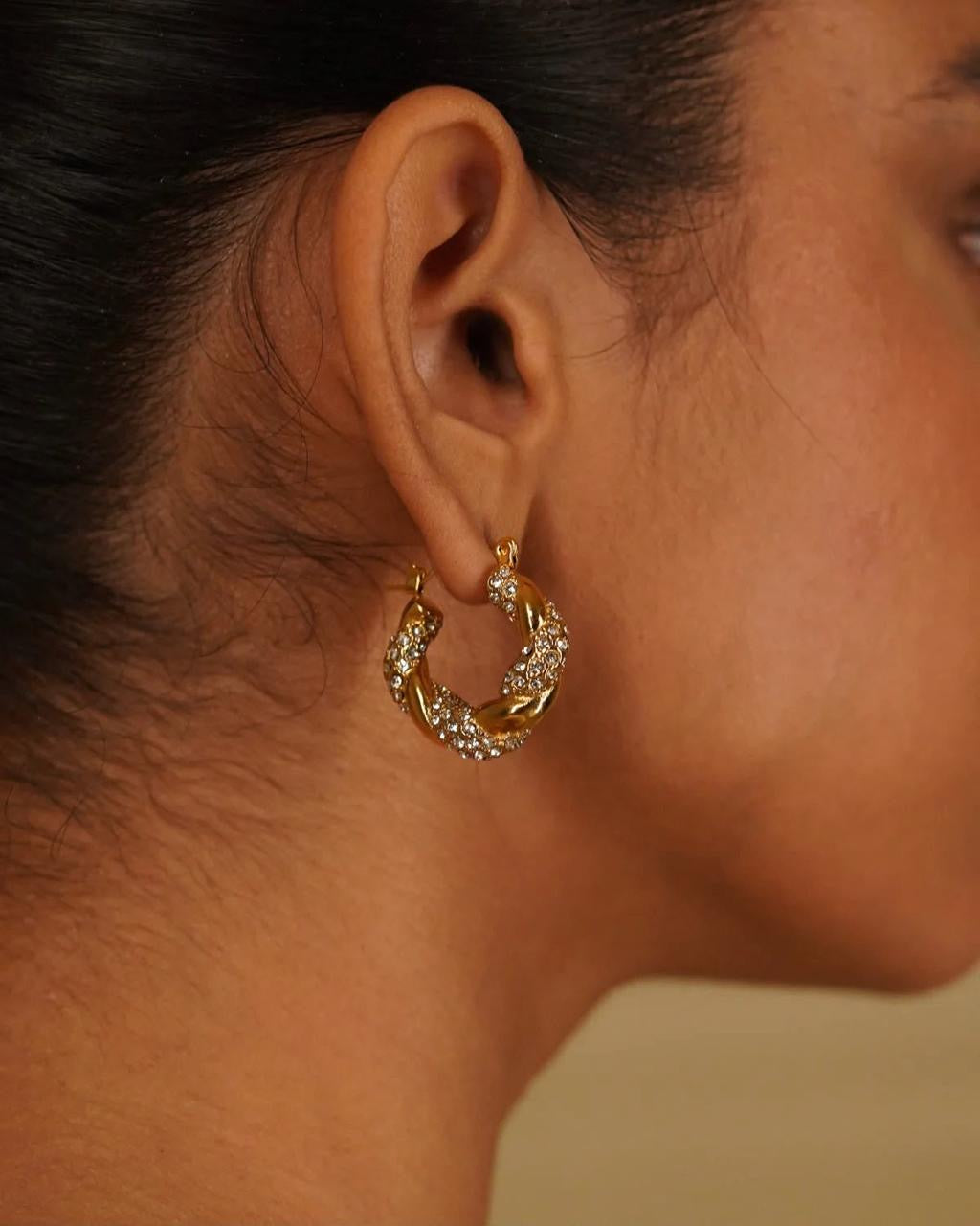 Chunky Stone Hoops