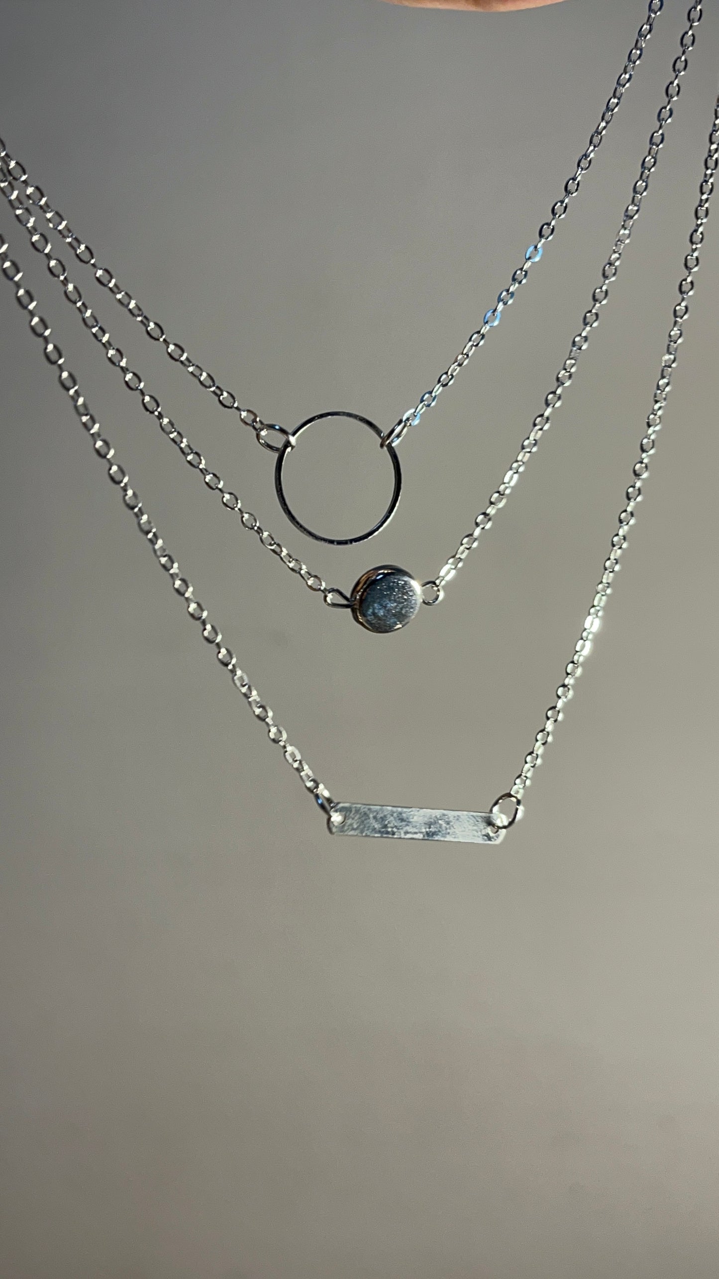 3 Layer Necklace Silver-012