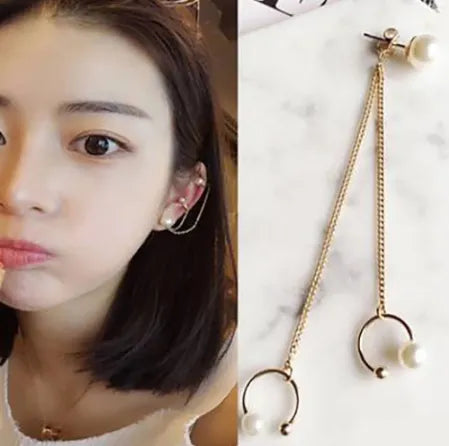 Pearl Tassel Dangle Earrings