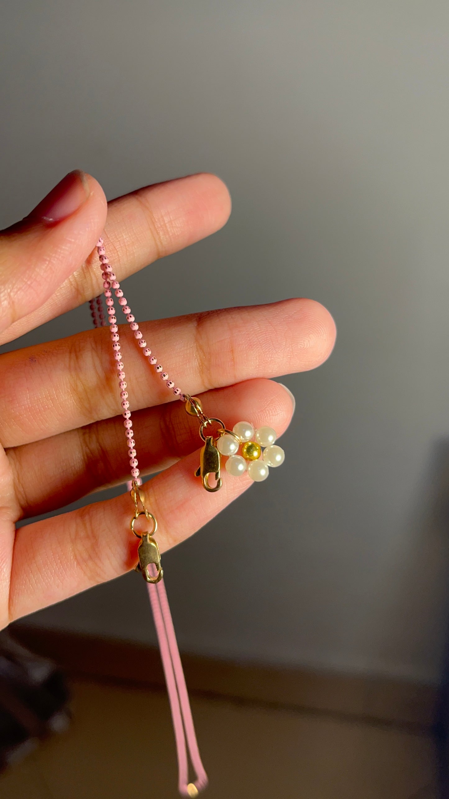 Pink Flower Necklace