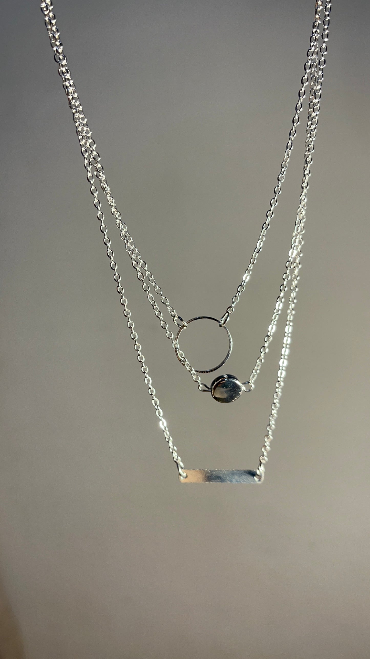 3 Layer Necklace Silver-012