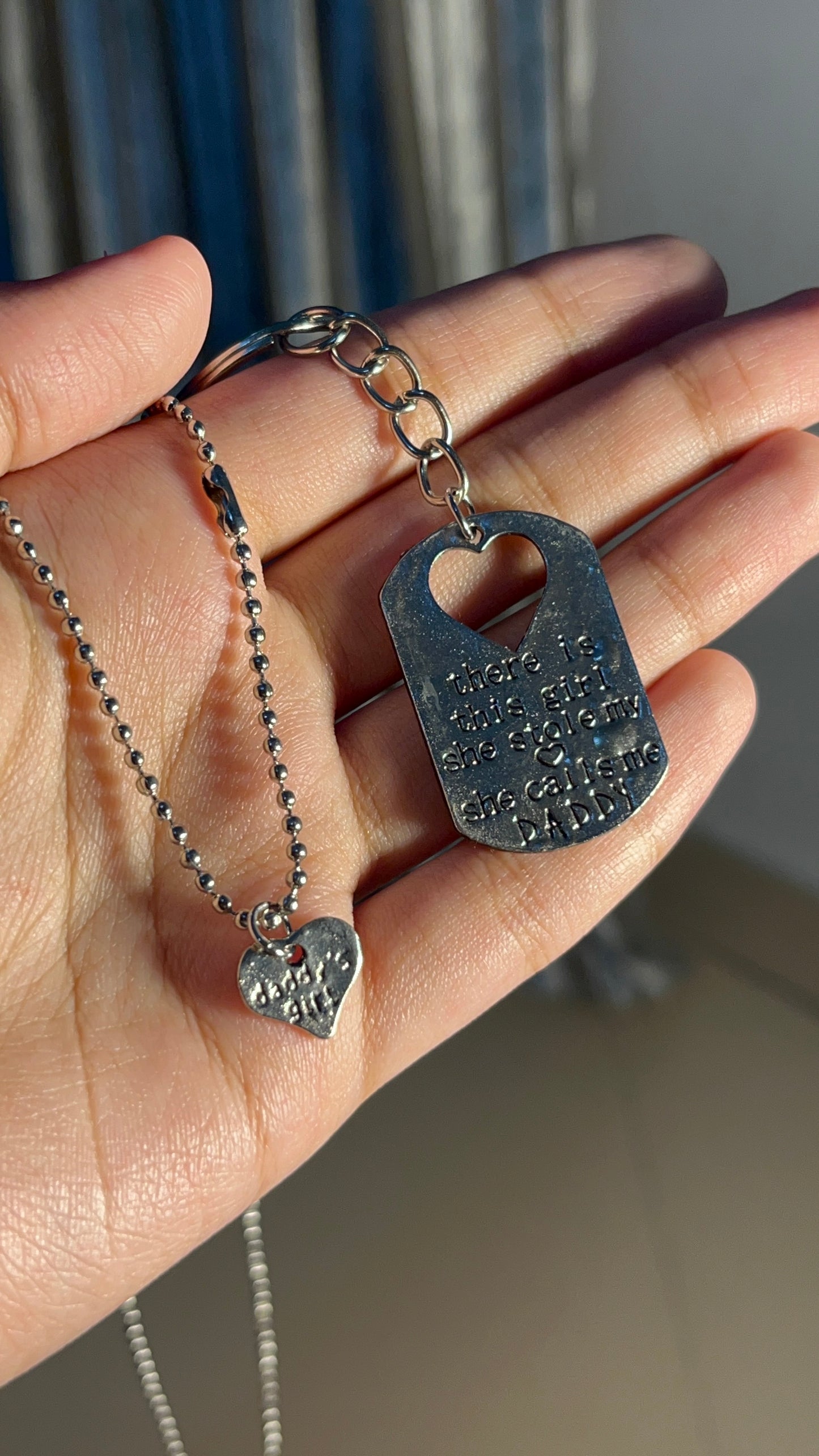 Heart Necklace & Keychain Set