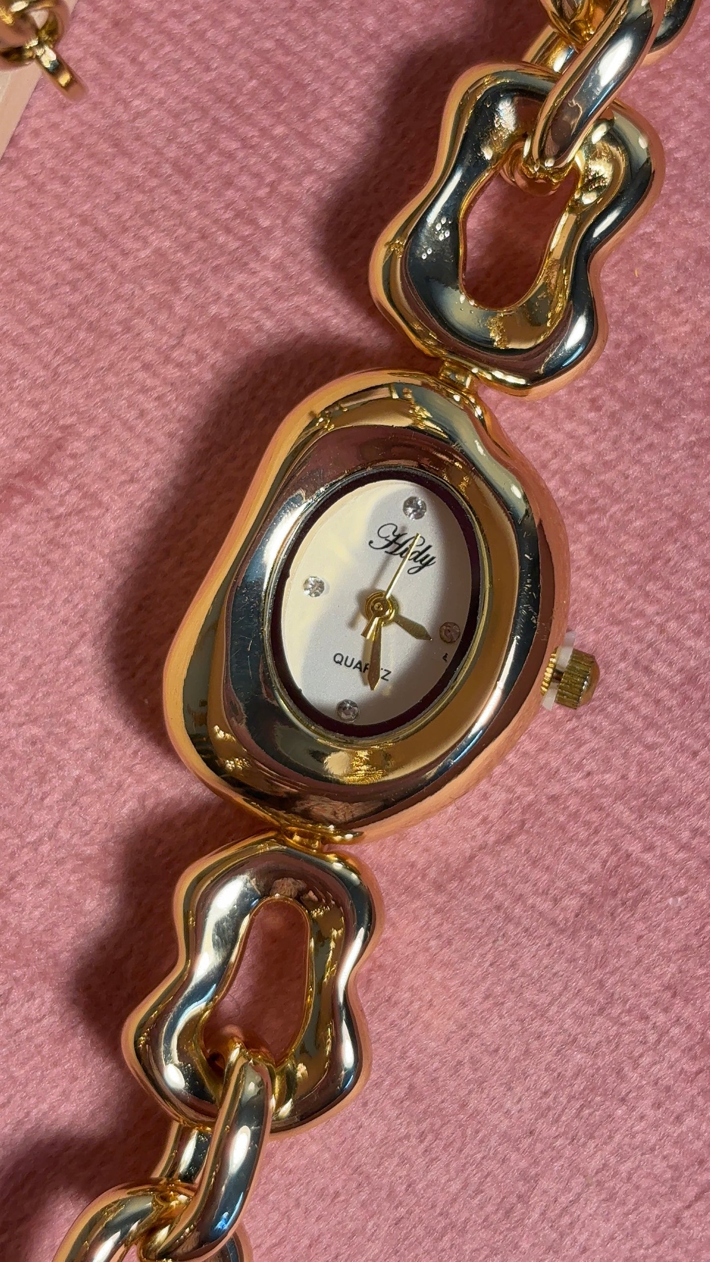 Dainty Gold Adjustable Bracelet Watch - White