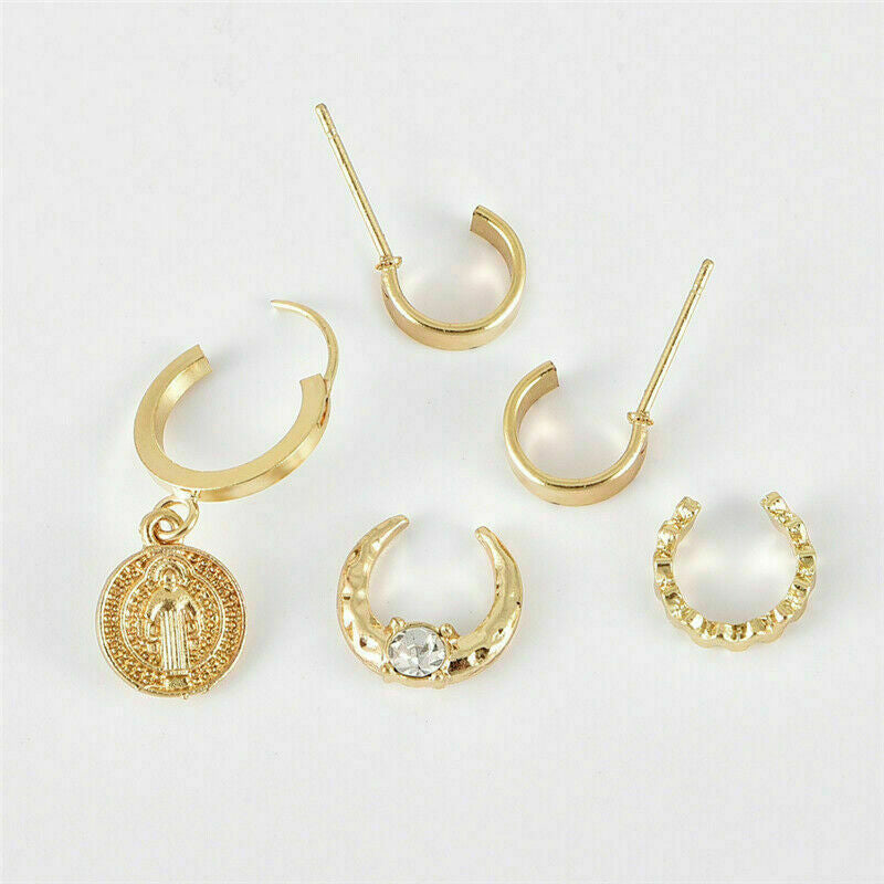 Earring Clip Set Multiple Stud Earrings set Simple Hoop Earring Set Dangling Earring 5PCS