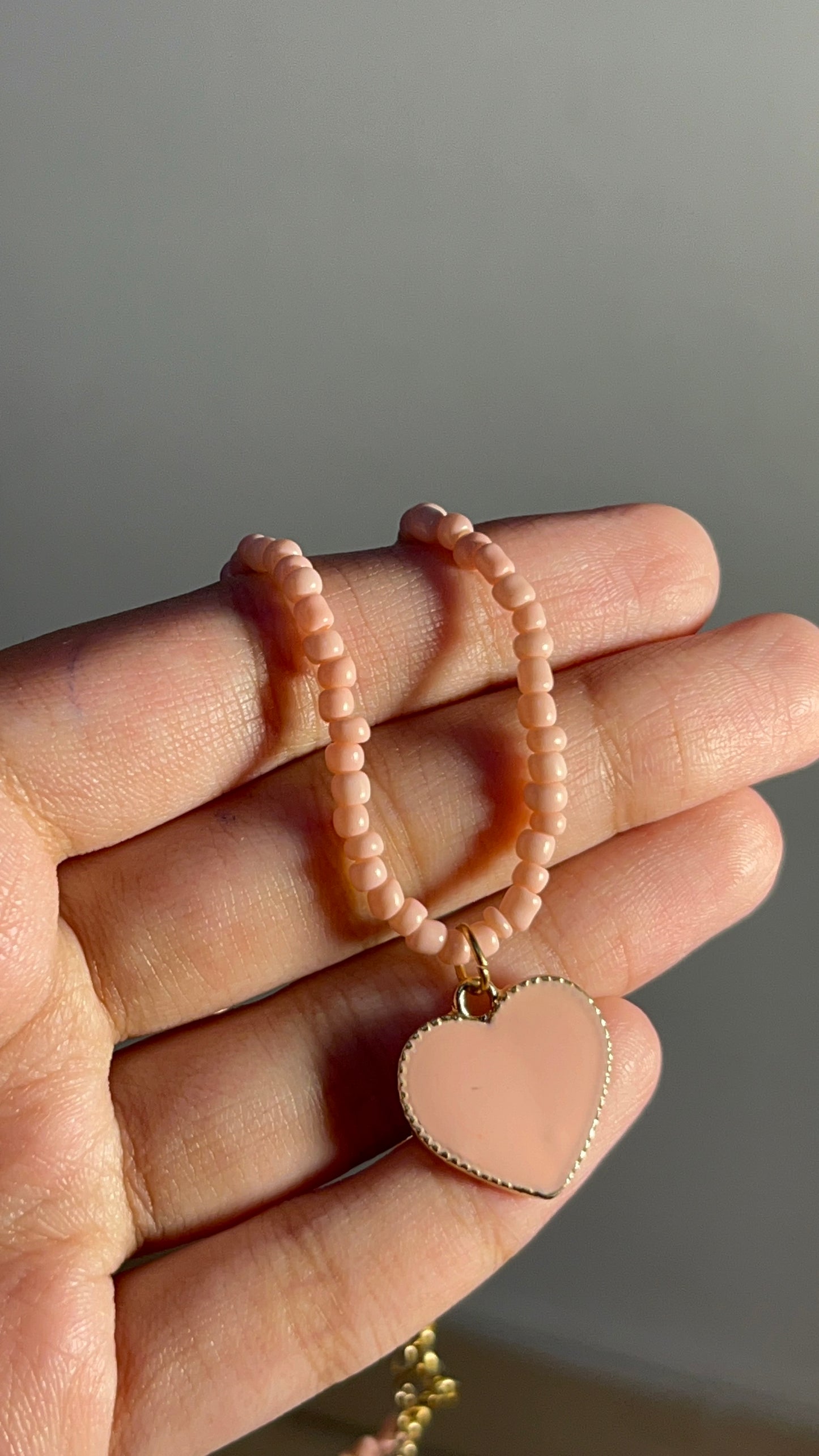 Heart Necklace Pink