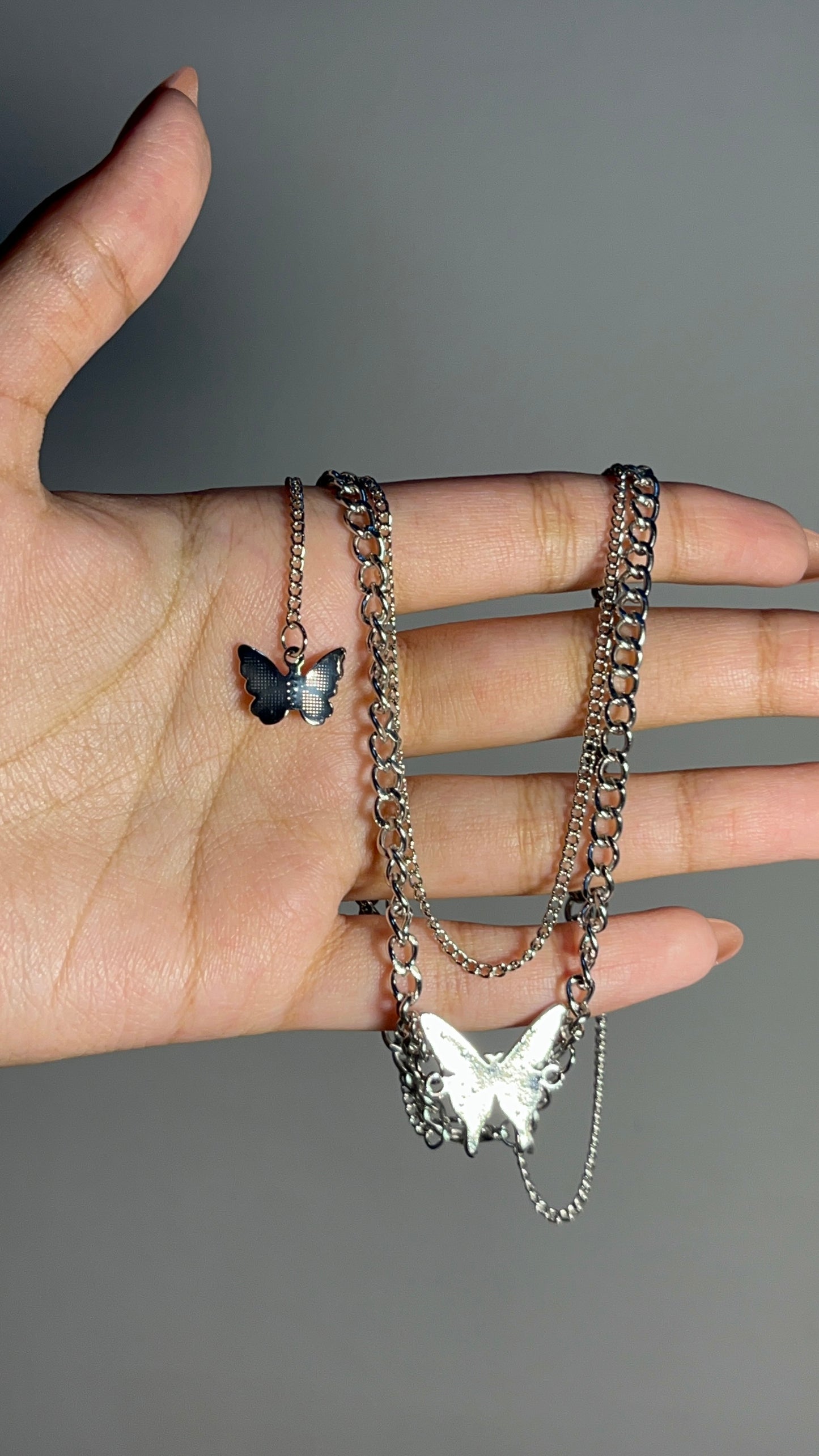 Butterfly Silver Necklace-06