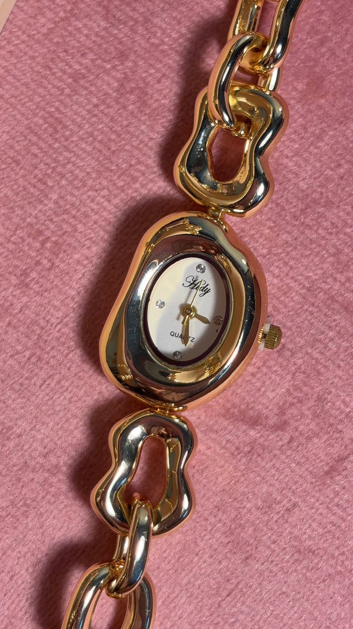 Dainty Gold Adjustable Bracelet Watch - White