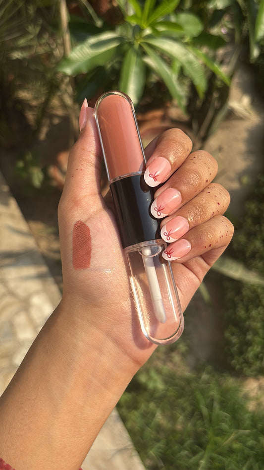 Double Sided Liquid Matte lipstick Brown