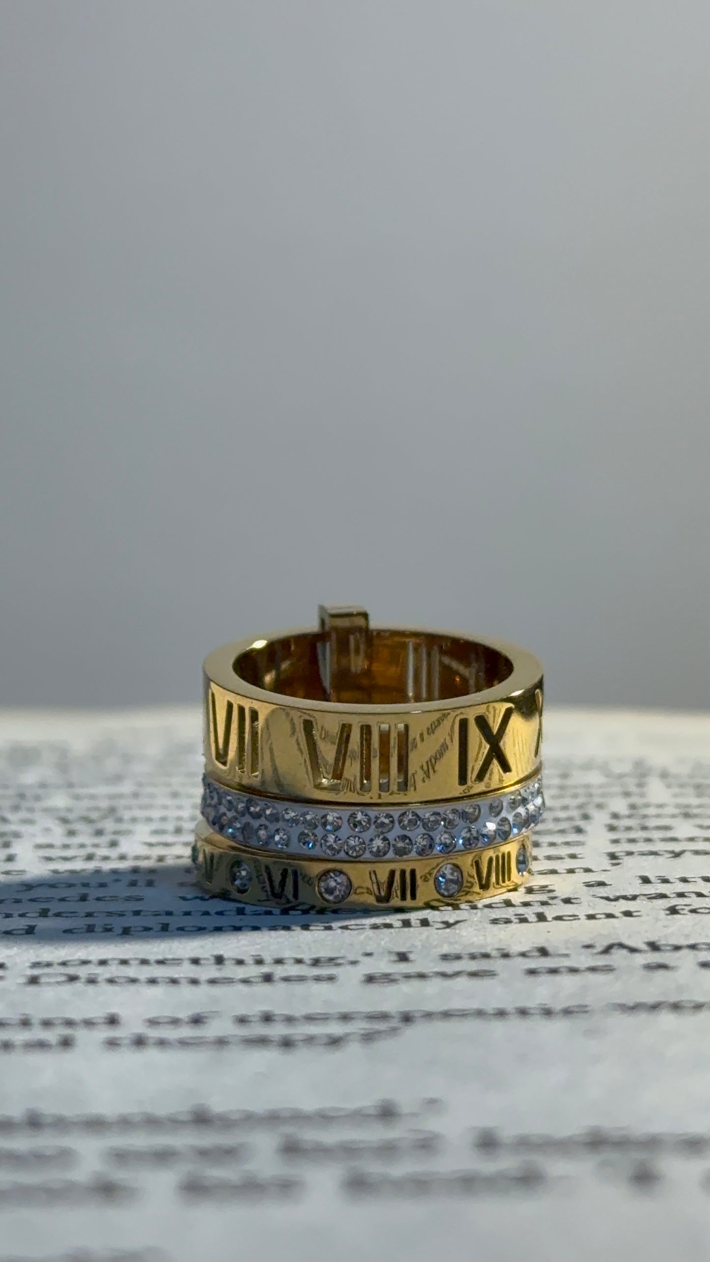 Roman Triple Stacker Ring