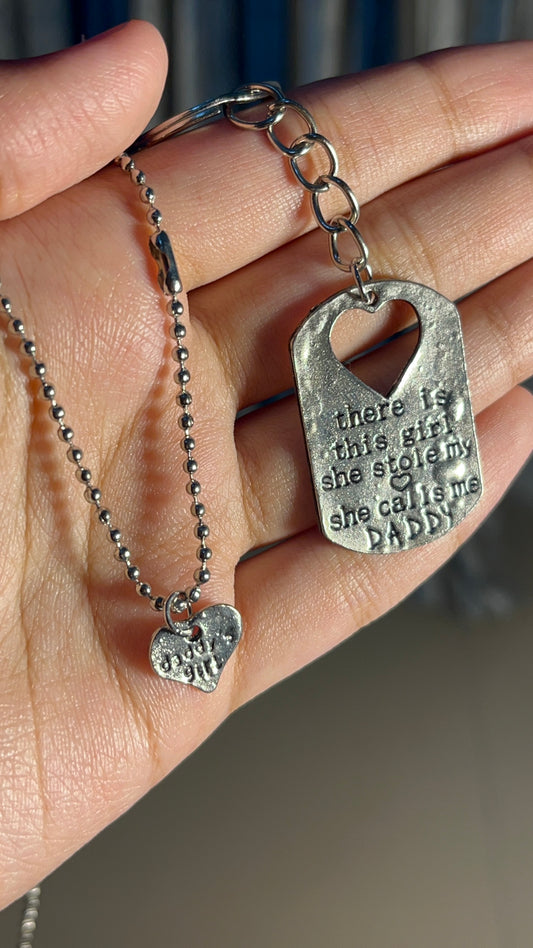 Heart Necklace & Keychain Set