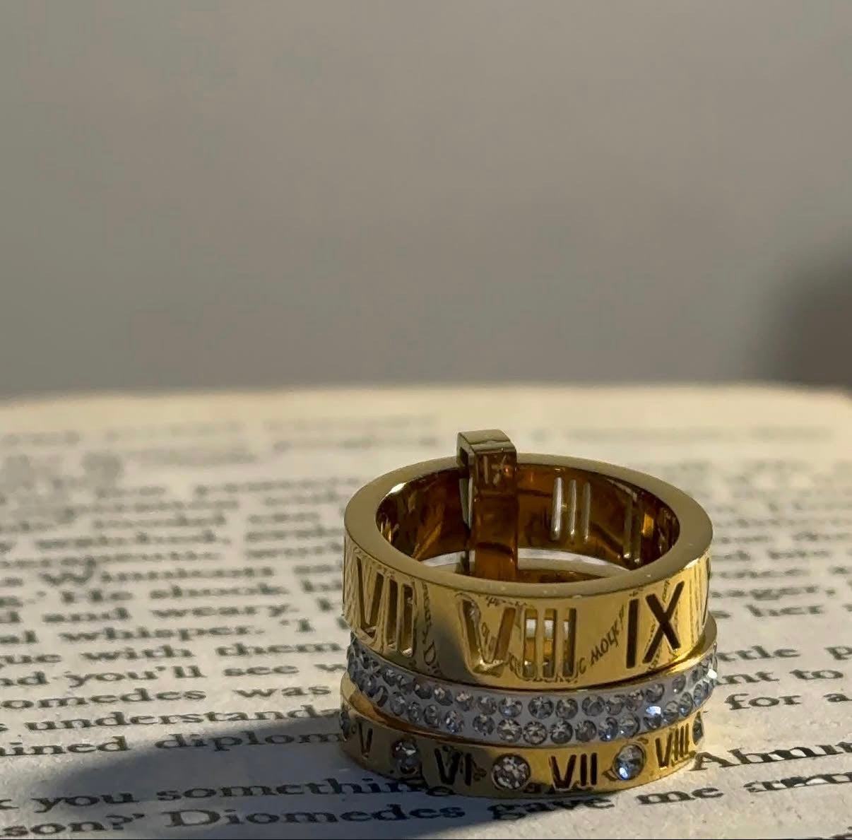 Roman Triple Stacker Ring