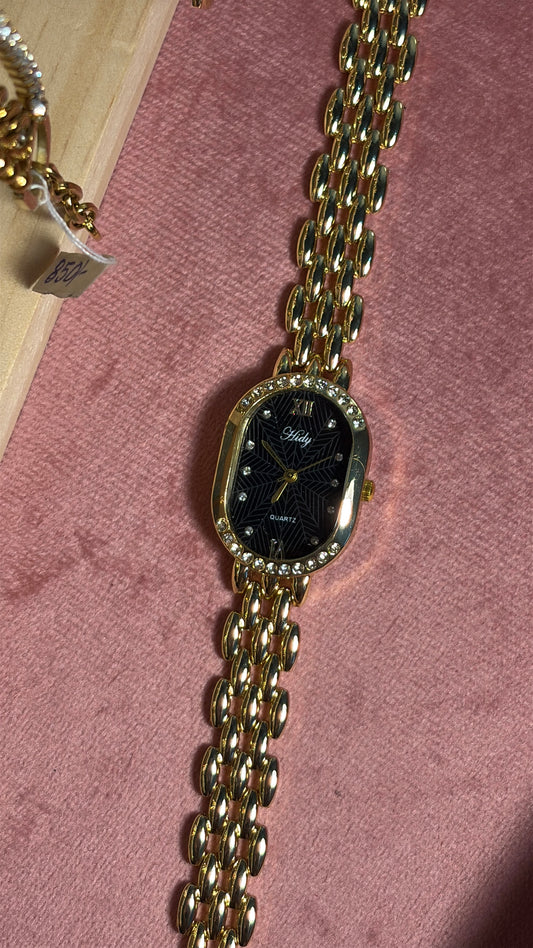 Regal Oval Black Dial Watch