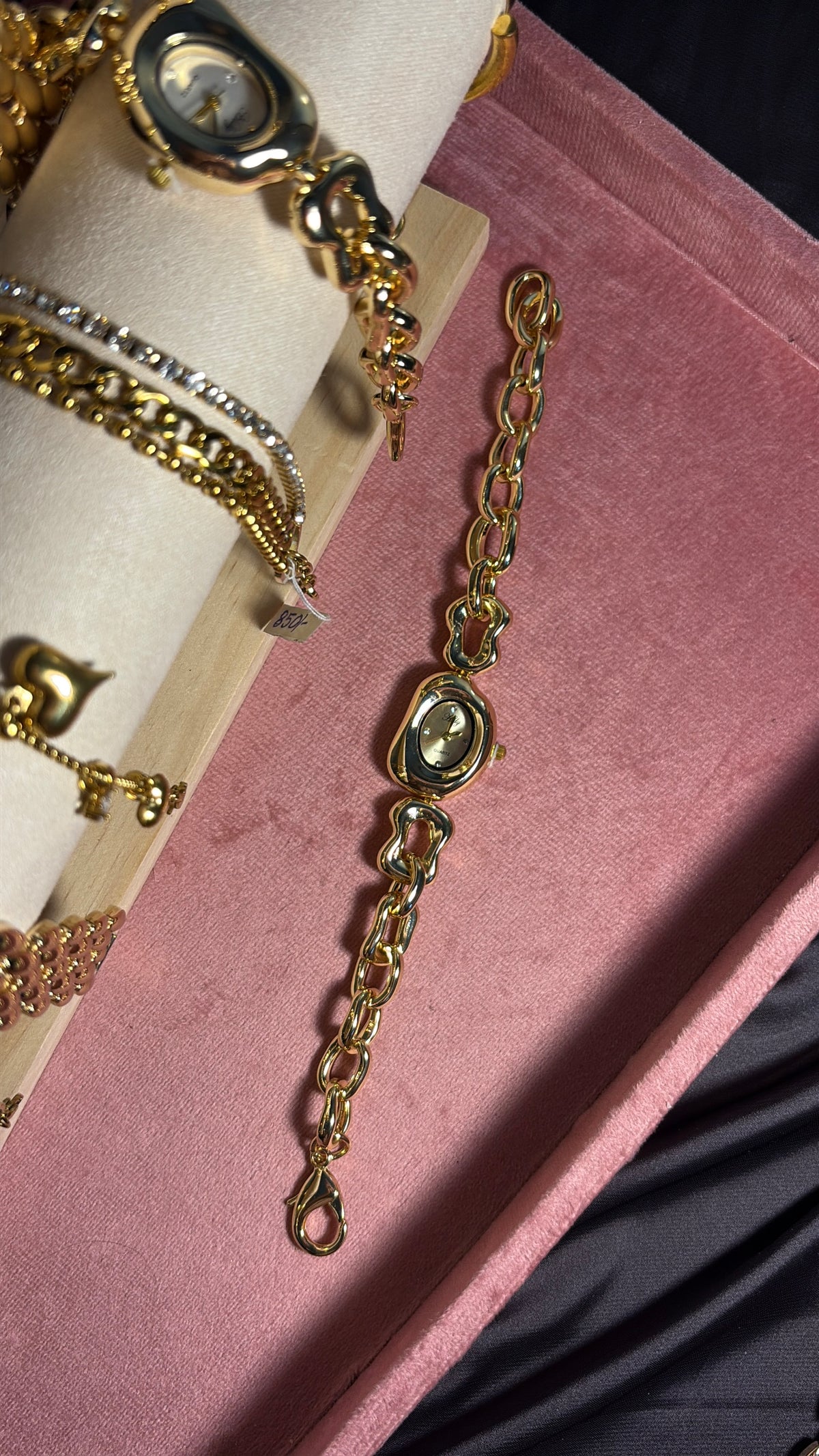 Dainty Gold Adjustable Bracelet Watch