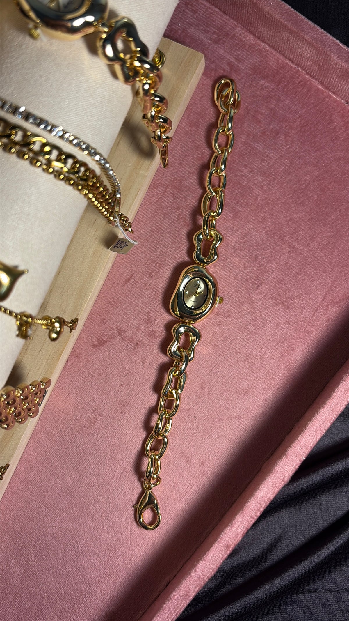 Dainty Gold Adjustable Bracelet Watch