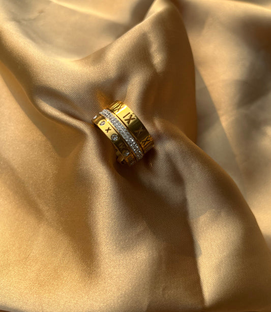 Roman Triple Stacker Ring