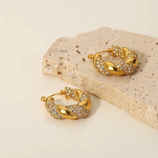 Chunky Stone Hoops