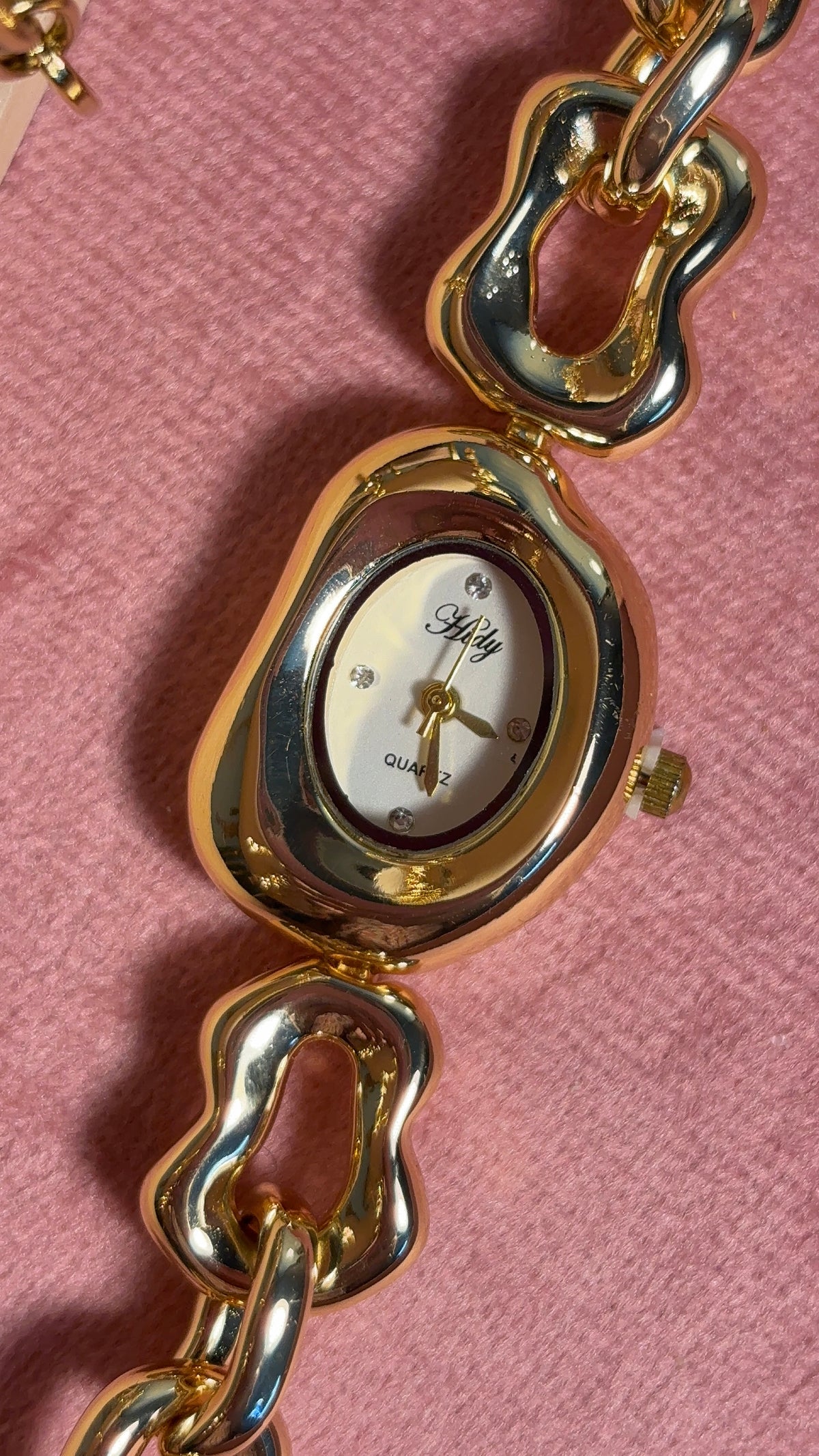 Dainty Gold Adjustable Bracelet Watch - White
