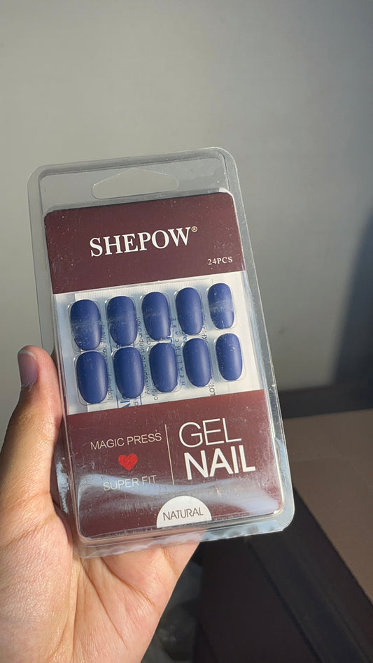 Nails Matte Blue-34