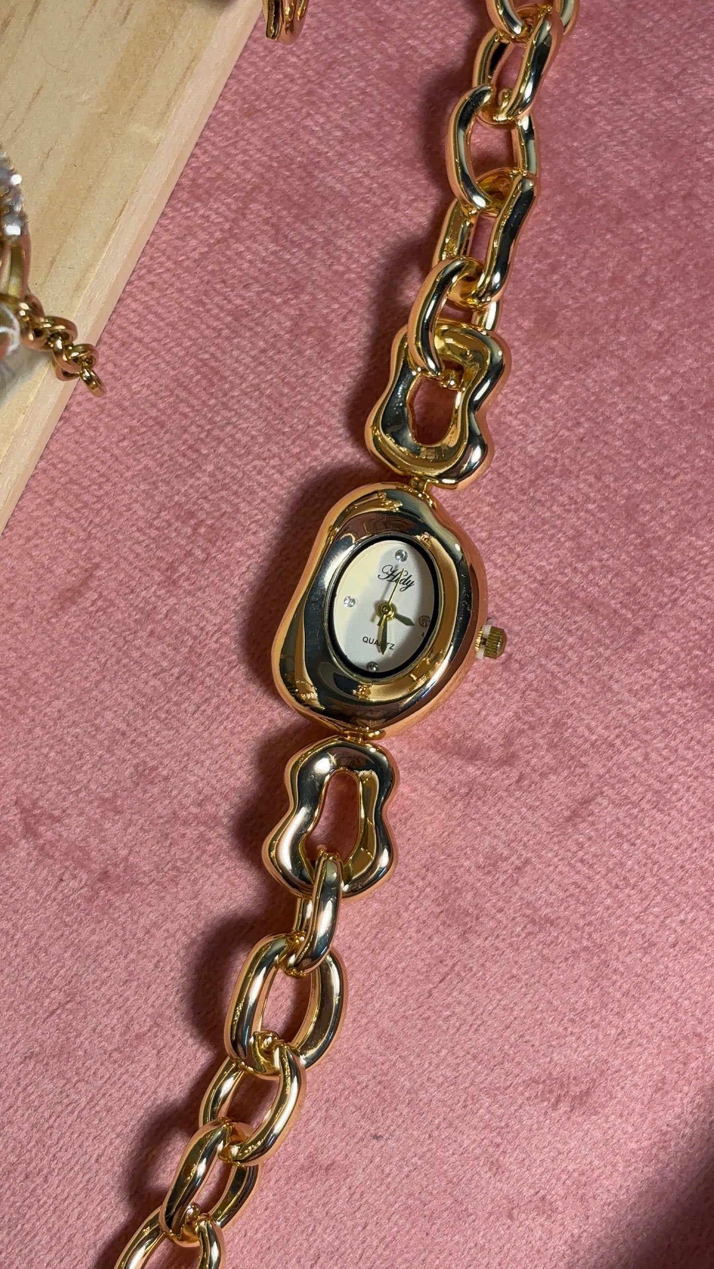 Dainty Gold Adjustable Bracelet Watch - White