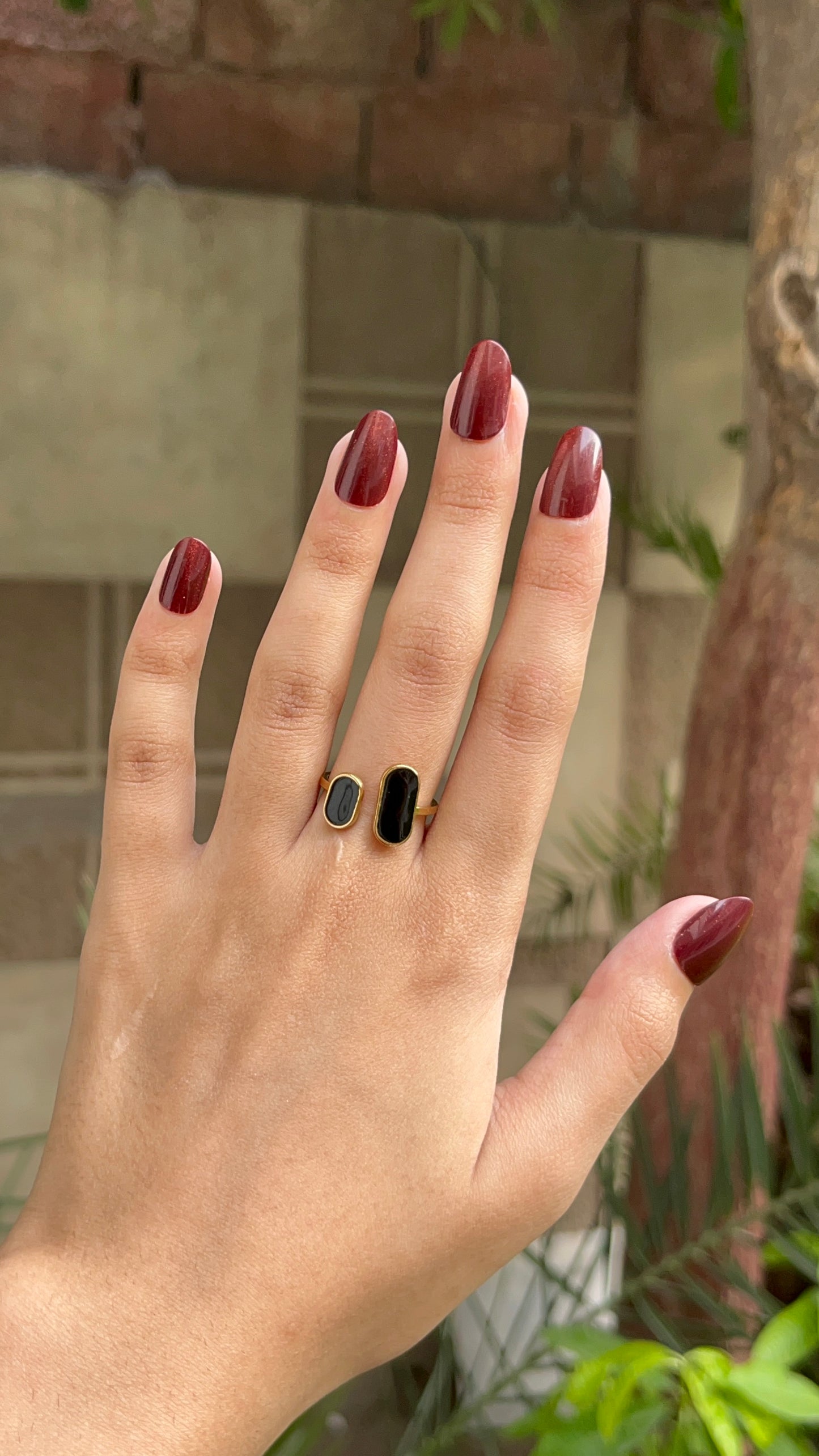 Gold black Ring