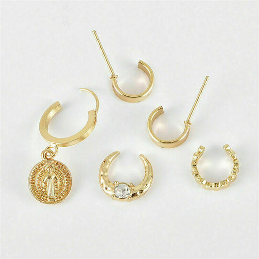 Earring Clip Set Multiple Stud Earrings set Simple Hoop Earring Set Dangling Earring 5PCS