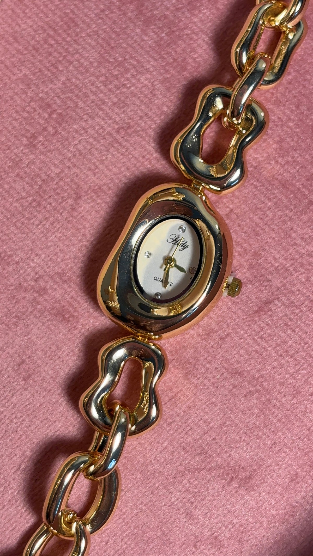 Dainty Gold Adjustable Bracelet Watch - White