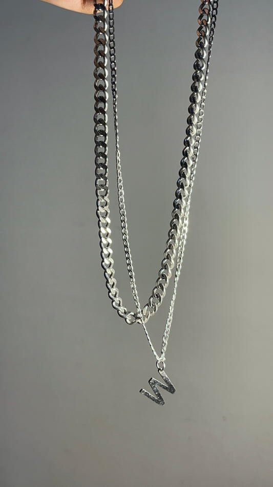 Double Layer Silver Necklace