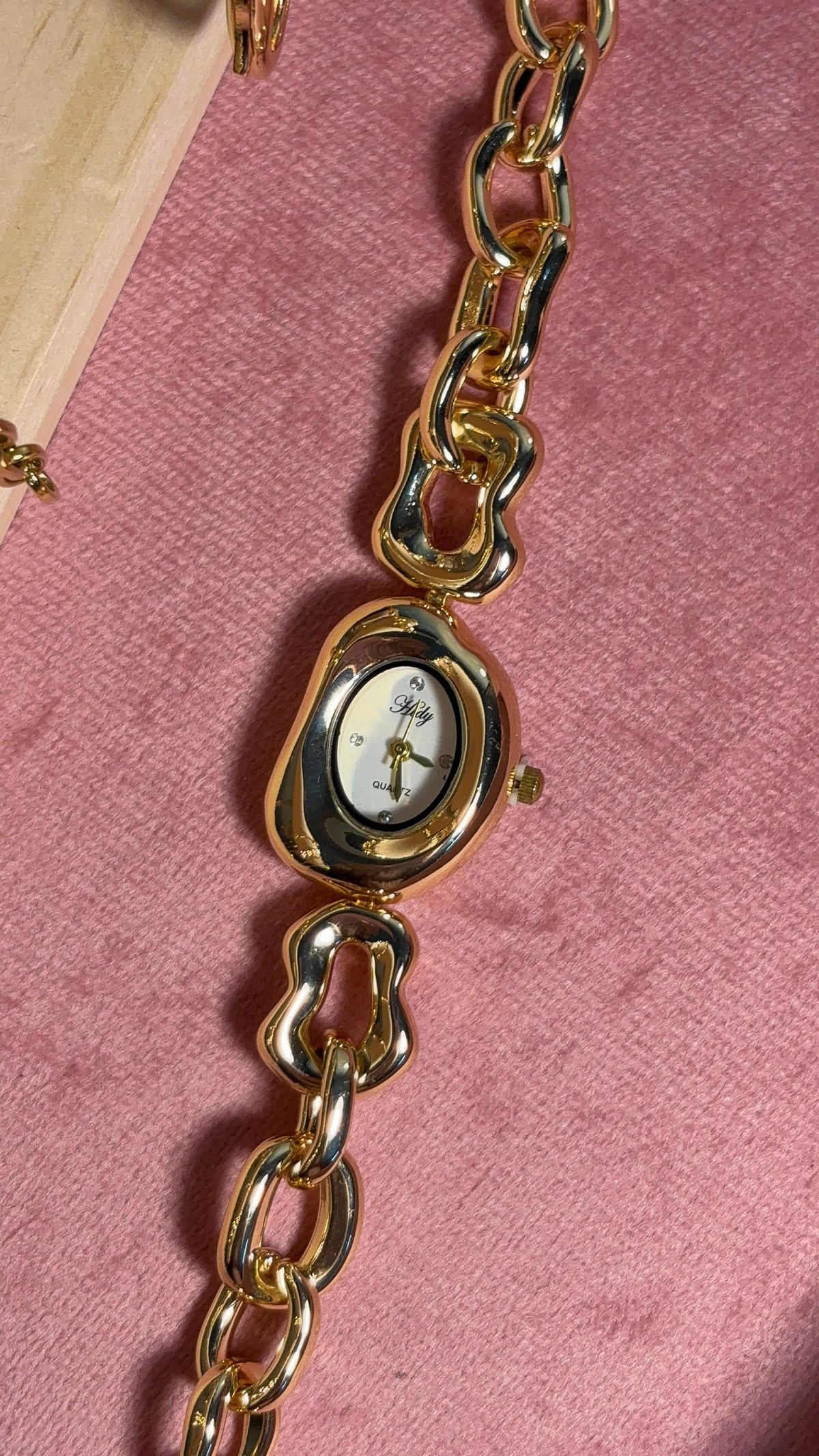 Dainty Gold Adjustable Bracelet Watch - White