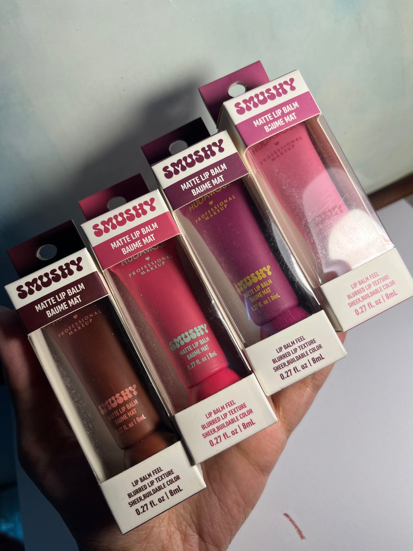 Set of 4 Smushy matte lipbalms