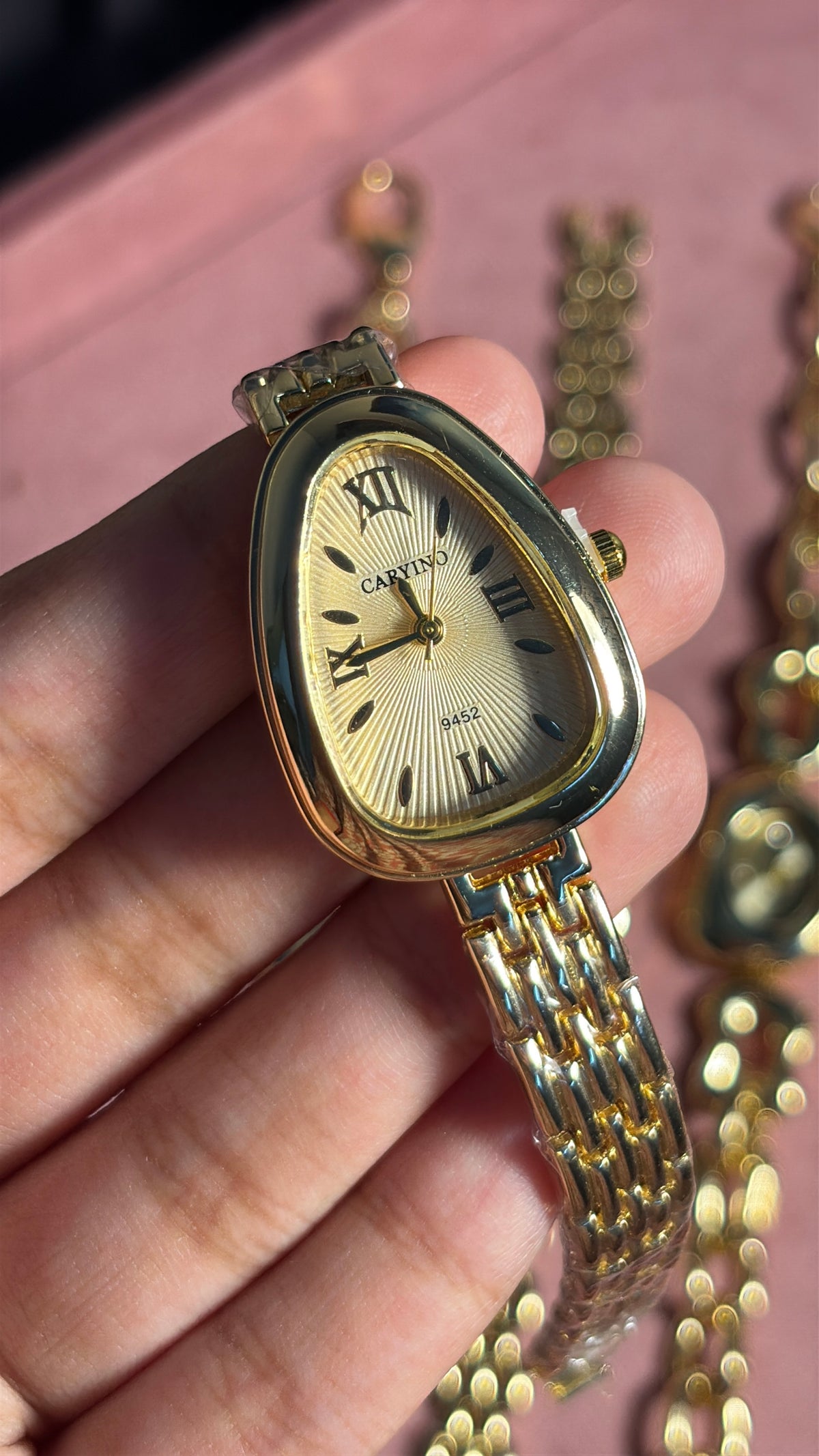 Vintage Gold Triangular Dial Watch